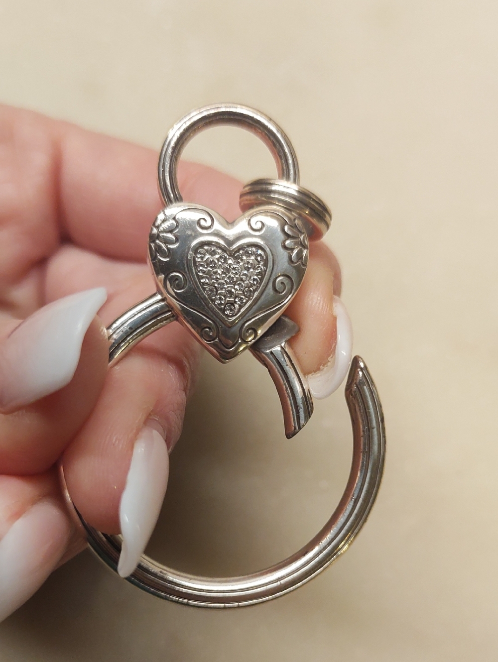 Brighton Reversible Charm Spring Ring Charm Holder Necklace/Purse Charms/Key Fob